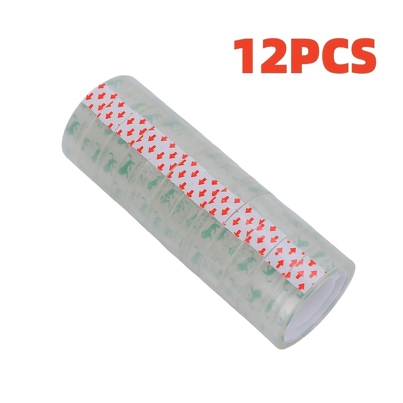 E-shop 12 Stück Transparentes Klebeband geeignet für Geschenkverpackung, Basteln, Büro & Zubehör, Plastik-Klebefolien kompatibel mit Klebebandspendern
