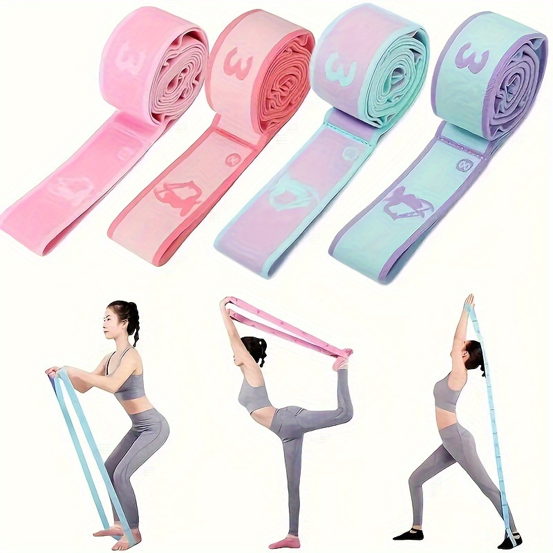 1pc/2pcs Multifunctional Resistance Band Yoga Stretch Strap with Numbered Loops, Adjustable Elastic Bands for Fitness, Dance, Pilates, Stretching Exercise, Universal Nylon Fabric Material