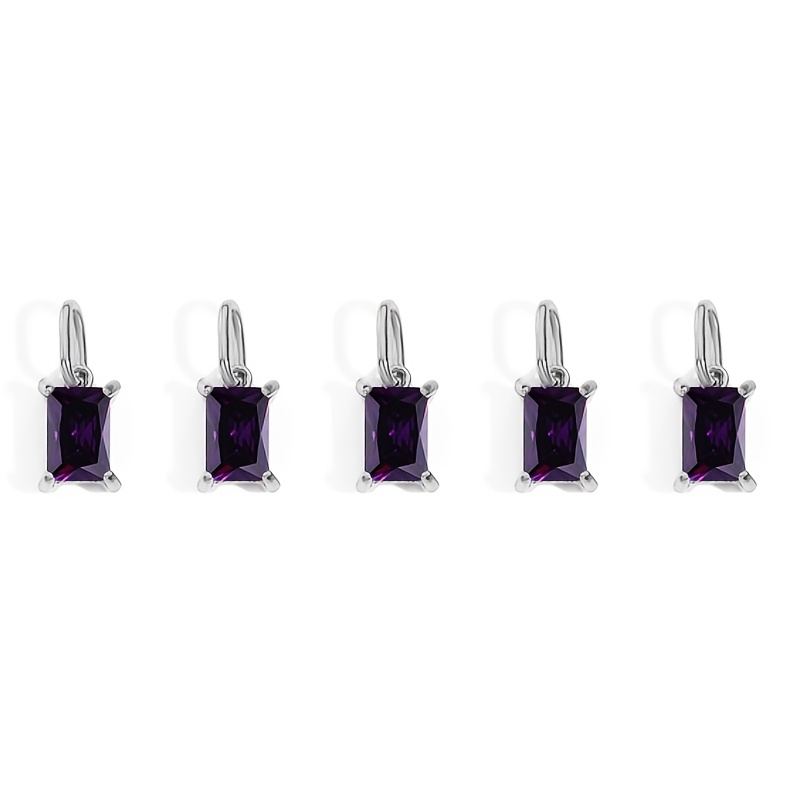 5pcs Women's Easy Stainless Steel Rectangular Zirconia Pendant Set