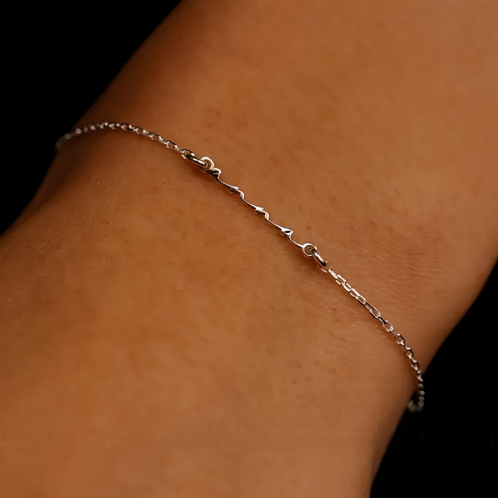 TEMU Custom Minimalist Name Bracelet Personalized Exquisite Cute Nameplate Bracelet Stainless Steel Lowercase Letter Bracelet Lowercase Name Bracelet