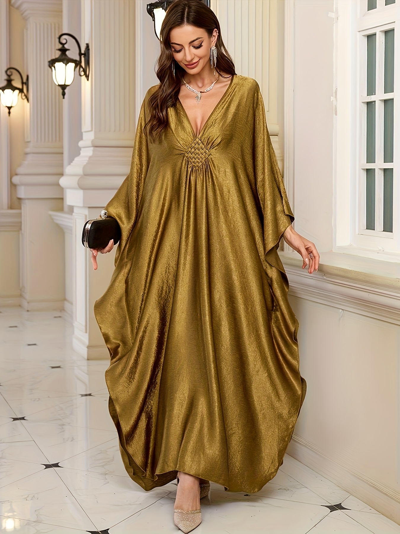 chinese dress ladies Eid Arab Women Kaftan Dress With Embroidered And Sequins  Urgarment
