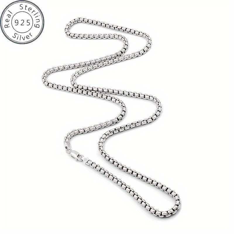 

A Stylish And Simple S925 Silver Men' Necklace, Suitable For , For A Boyfriend's Birthday, Holiday, Or Anniversary, Comes With Gift Box Packaging.