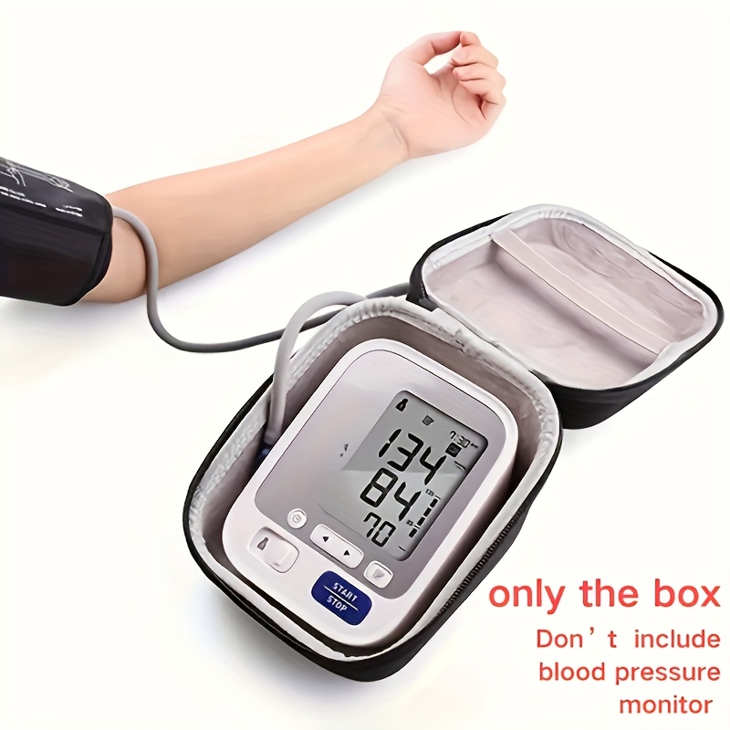 

Portable Blood Pressure Monitor Case With Carry Strap - Stylish Black Fabric Hard Shell Organizer For Home Use