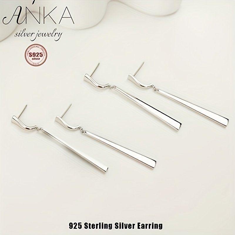 1 pair of elegant and   925 sterling silvery pendant earrings for women no synthetic gemstone inlay suitable for daily wear and gifts   use Product details 4