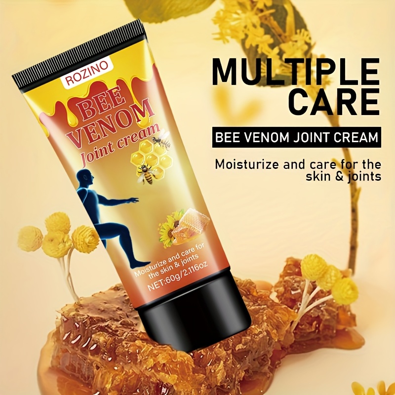 60g Bee Venom Joint Light Beige Cream, for muscle and Joint Light Beige comfort & Warmth, moisturizing, Hydration, Mild comfort, for Lumbar, legs, neck, wrists, knees, ankles joint Light Beige care, Specialized joint Light Beige moisturizing care for