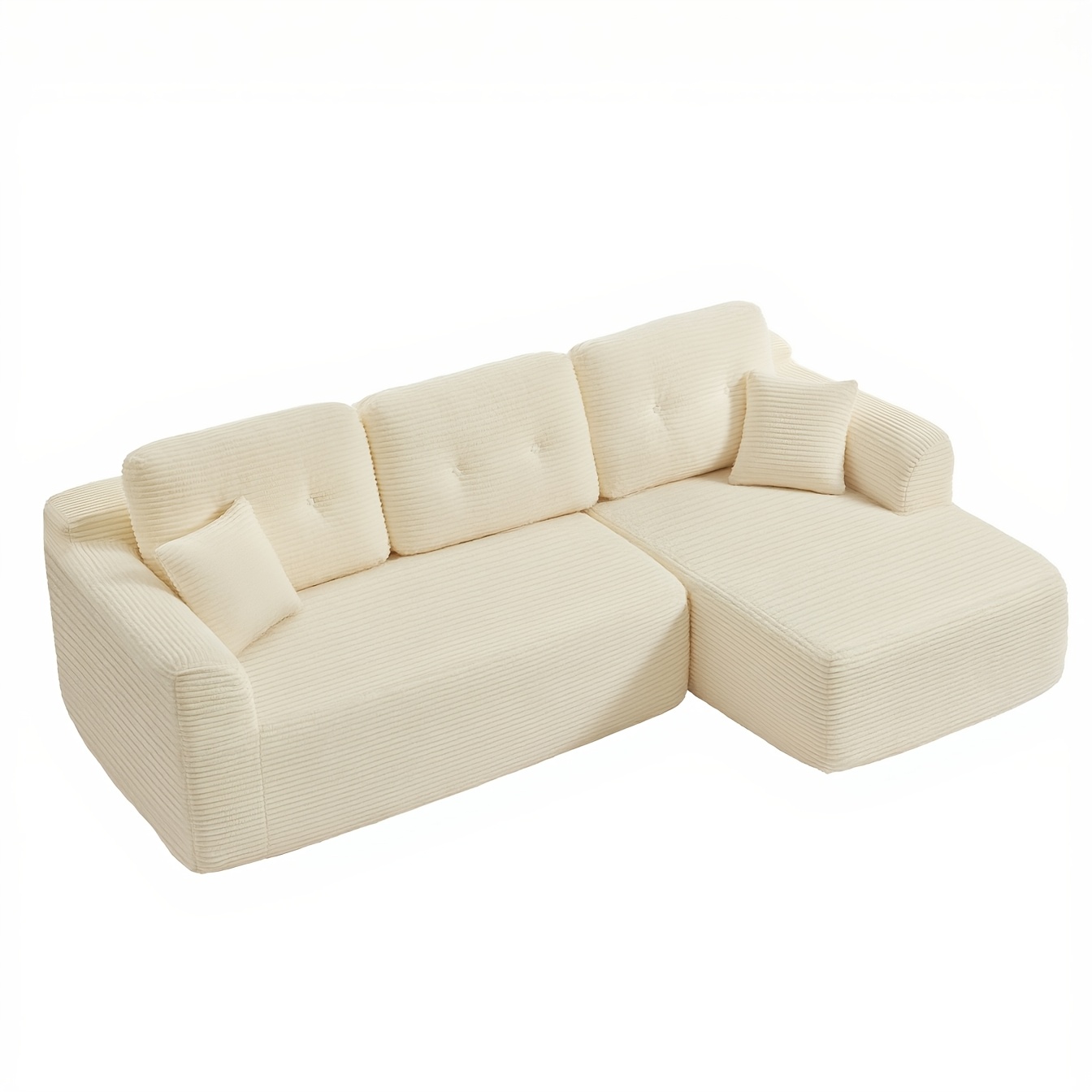 Corner Sofa, 239cm Wide, Vacuum- Large Right-hand Chaise Longue, Assembly-free Sofa Room &