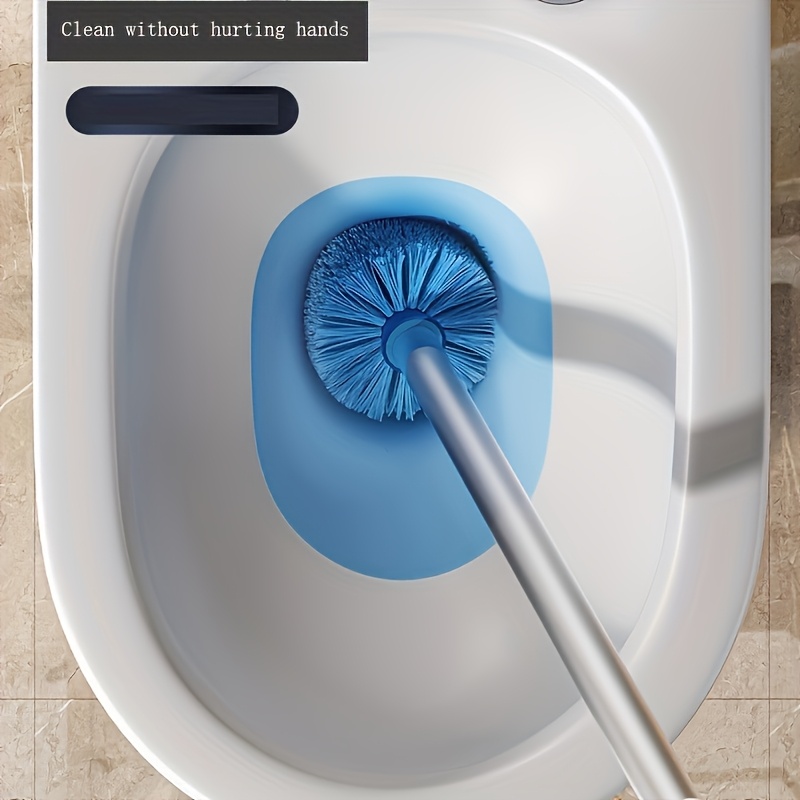 wall mounted toilet brush set with long handle flexible no dead corner design for easy bathroom cleaning   stand essential back to school supplies Product details 0