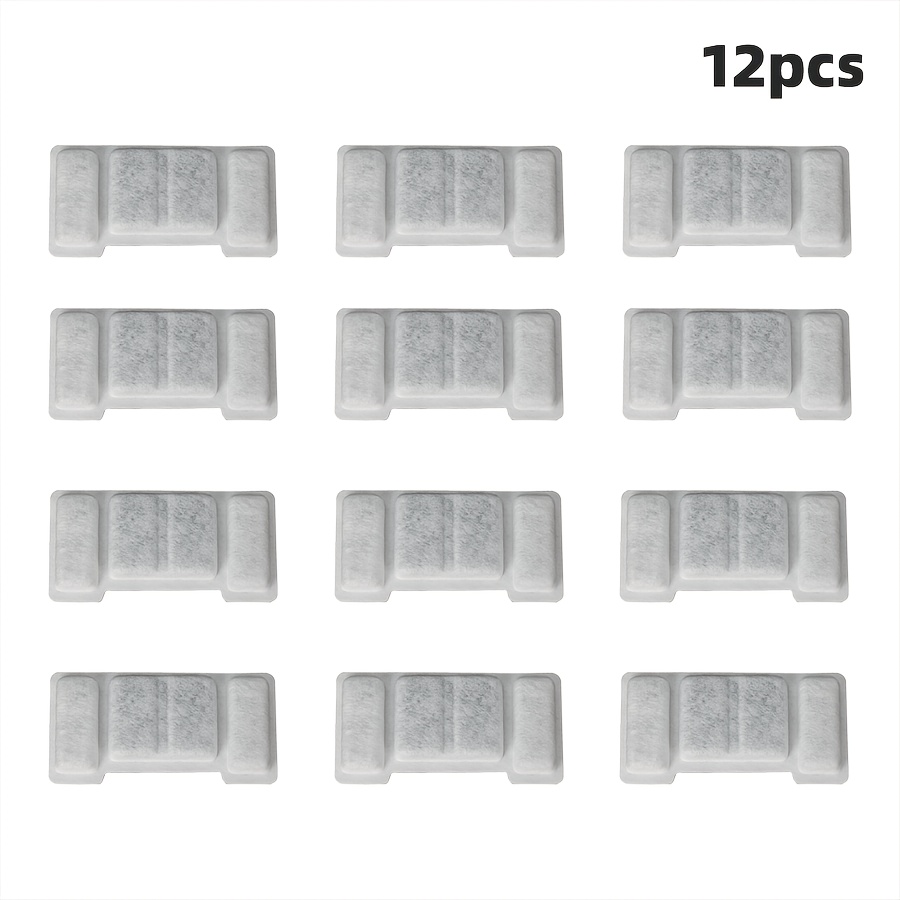 TEMU 9/12pcs Replacement Filters For Pet Water Dispensers, Filtration Non-woven Fabric Water Pads, Anti-scale And Impurity Activated Carbon For Cats