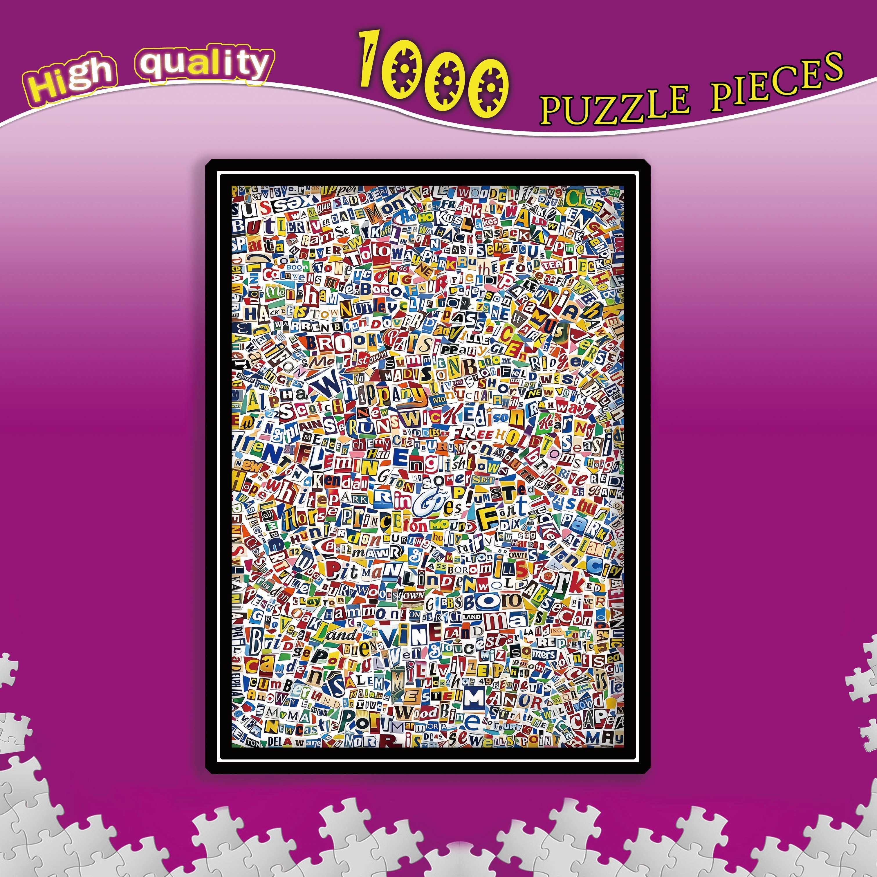 1000ピース ジグソーパズル 大人向け 50x70cm ブラックフレーム付き