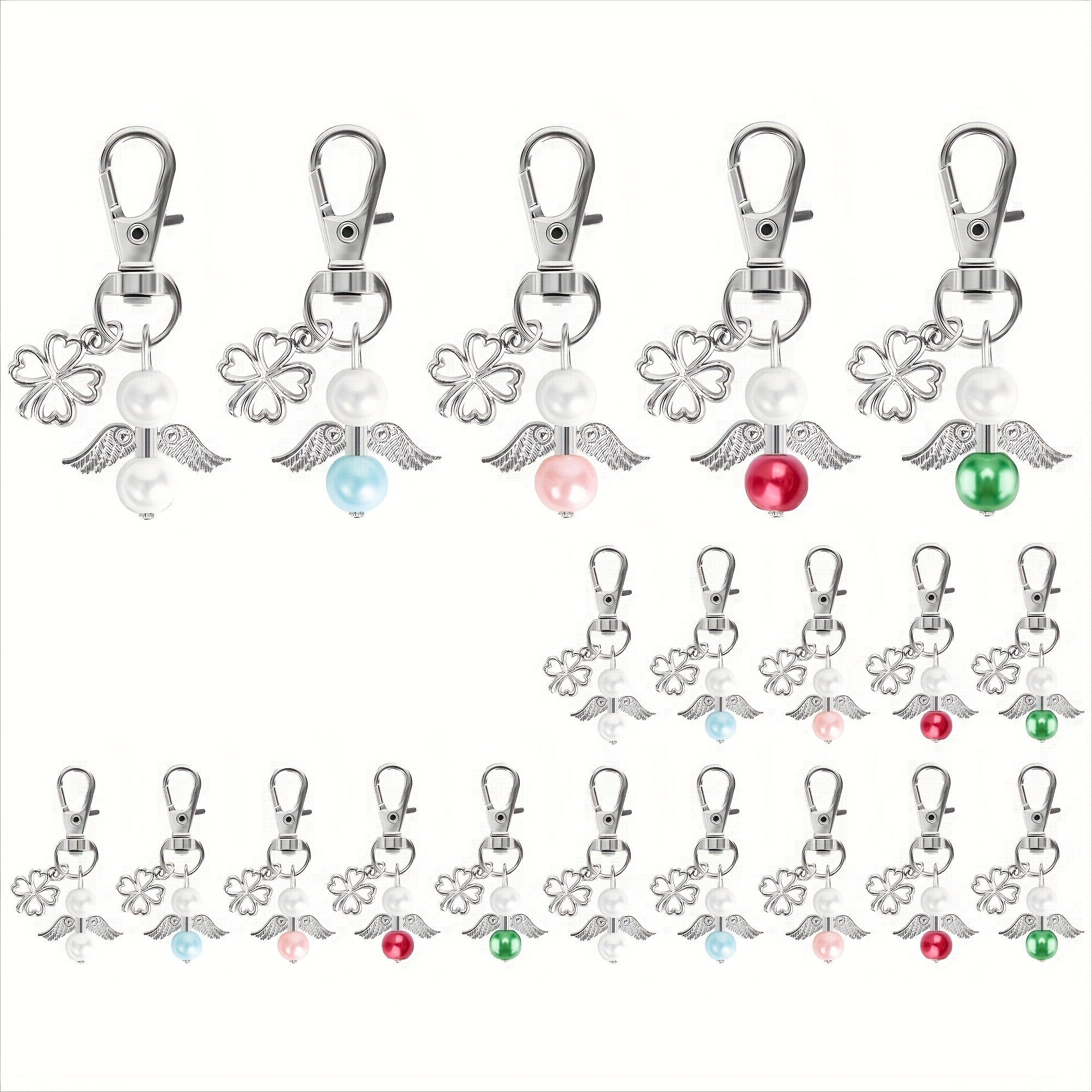 Image of Gift For Her/him 20 Keychain Gifts (with Clover Charm Set) - Party Favors For Weddings, Birthdays, Graduations, Thank You Gifts For Guests And Colleagues