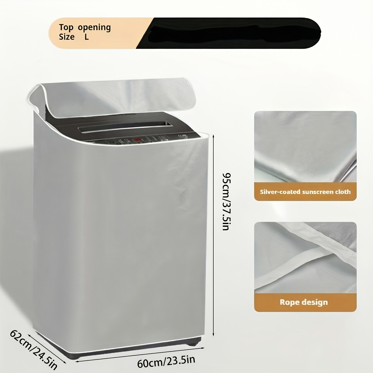 TEMU Vacuum Cleaner Dust Cover, Washing Machine Cover, Full Coverage Washing Machine Cover, Top-open For Fully Automatic Washing Machines, Universal