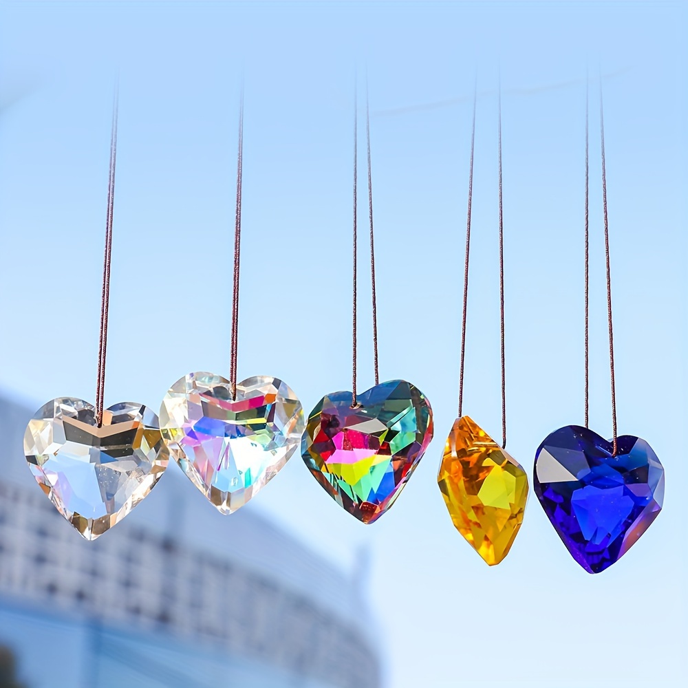 

1pc, Colorful 45mm Crystal Pendant In The Shape Of A Heart, Perfect For Decorating Your Home In The Bedroom Or Living Room. It Can Also Be A Great Gift For Friends And Family.