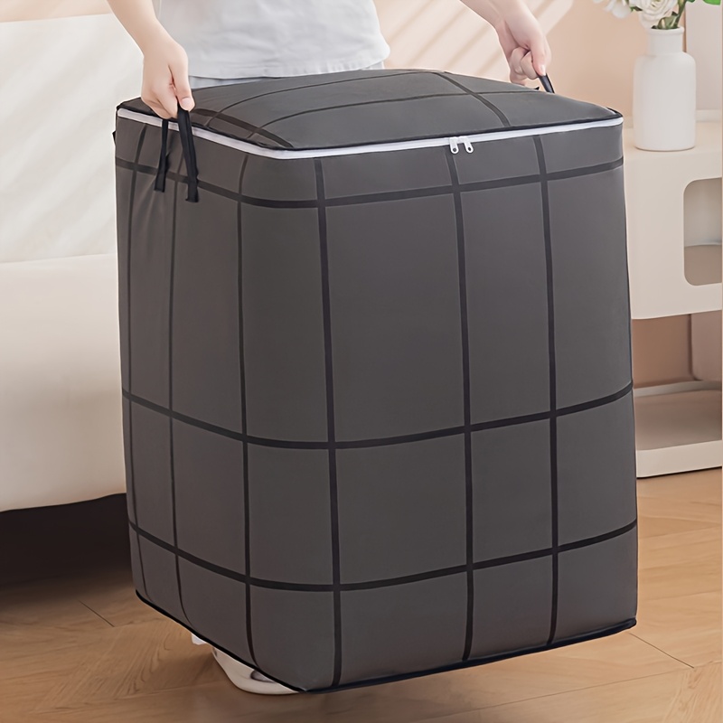 Large Capacity Storage Bag with Inner Pockets, Suitable for Quilts, Sheets, Clothes, And Underwear - Portable, Lightweight, Featuring Zippers And Handles for Easy Transport, Can Also Be Used As a Laundry Basket, Under-Bed Storage