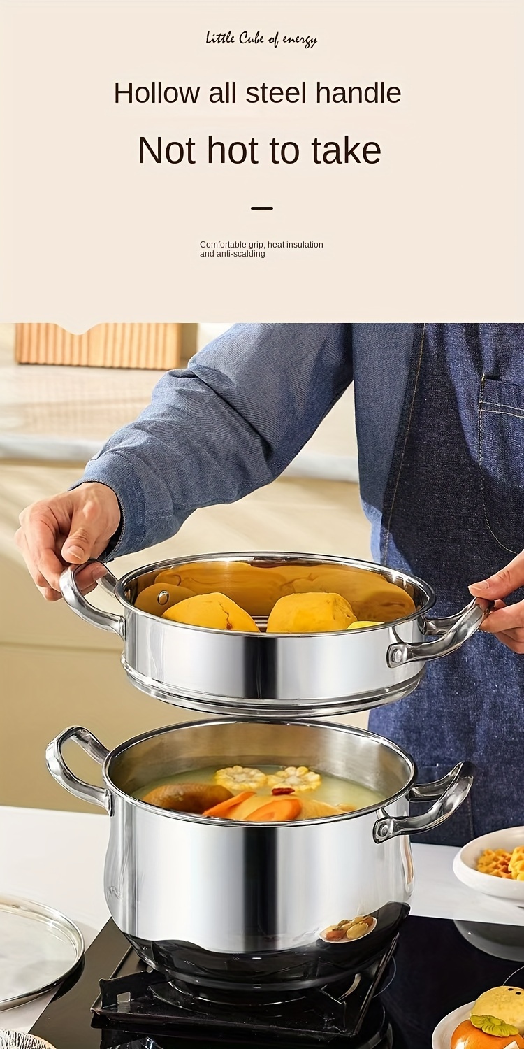 high quality 5pcs double layer cookware set multi functional steamer restaurant   universal   all your cooking needs details 8