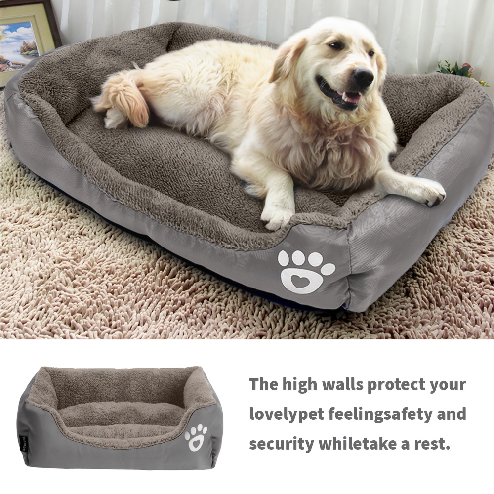 1pc Cozy Rectangle Pet Sofa Bed - Soft PP Cushion with Animal Print, Gray/Brown, Multiple Sizes (L-3XL) for Small to Large Dogs - Perfect for All Seasons, Ideal for Naps & Restful Sleep, Comfortable Pet Bed | Cozy Pet Sofa | Durable Pet Sofa