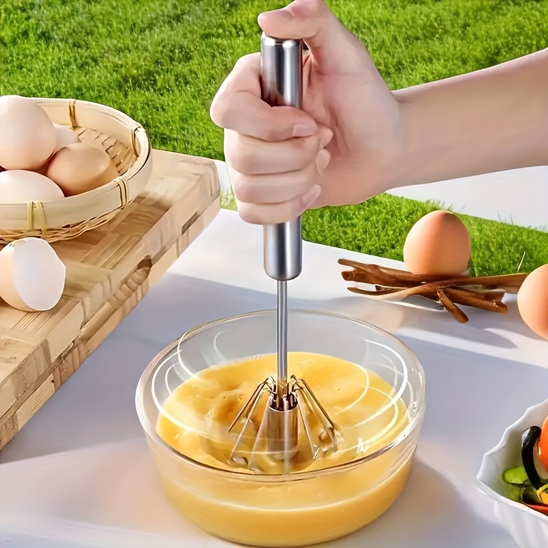 1pc, Handheld Egg Beater, Stainless Steel Manual Egg Beater