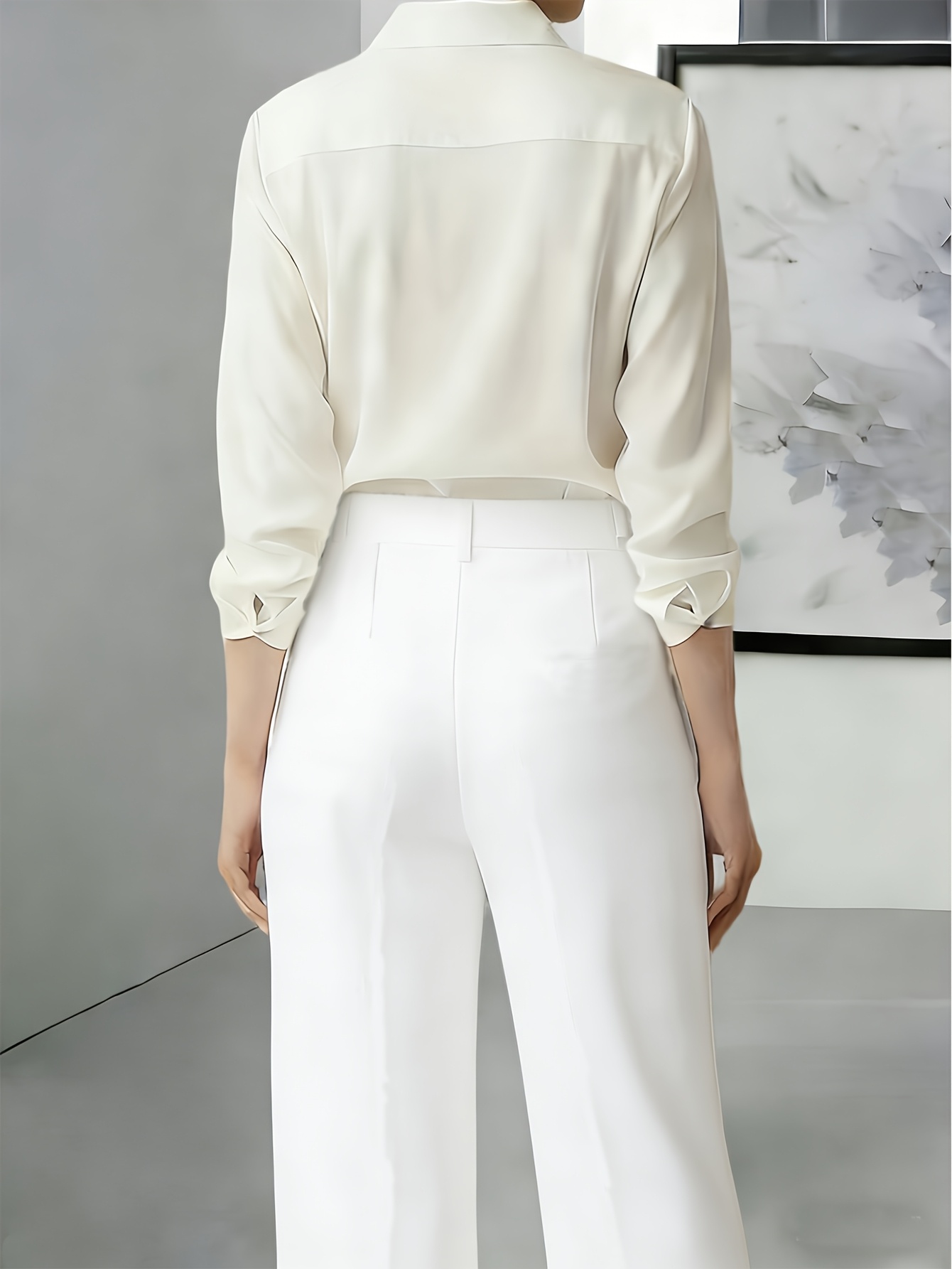 Women's Elegant Solid Color Suit Trousers, with Pockets, Three-dimensional Tailoring, Comfortable Fabric, Machine Washable, Perfect for Casual Office Wear and Work Outings.