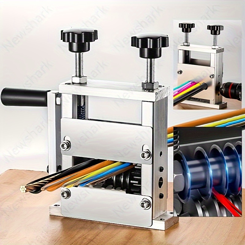 6 hole manual wire stripping machine gauge wire 0 04 0 83 inches scrapping copper wire peeler machine drill powered hand crank wire stripper tool for scrap copper recycling Product details 9
