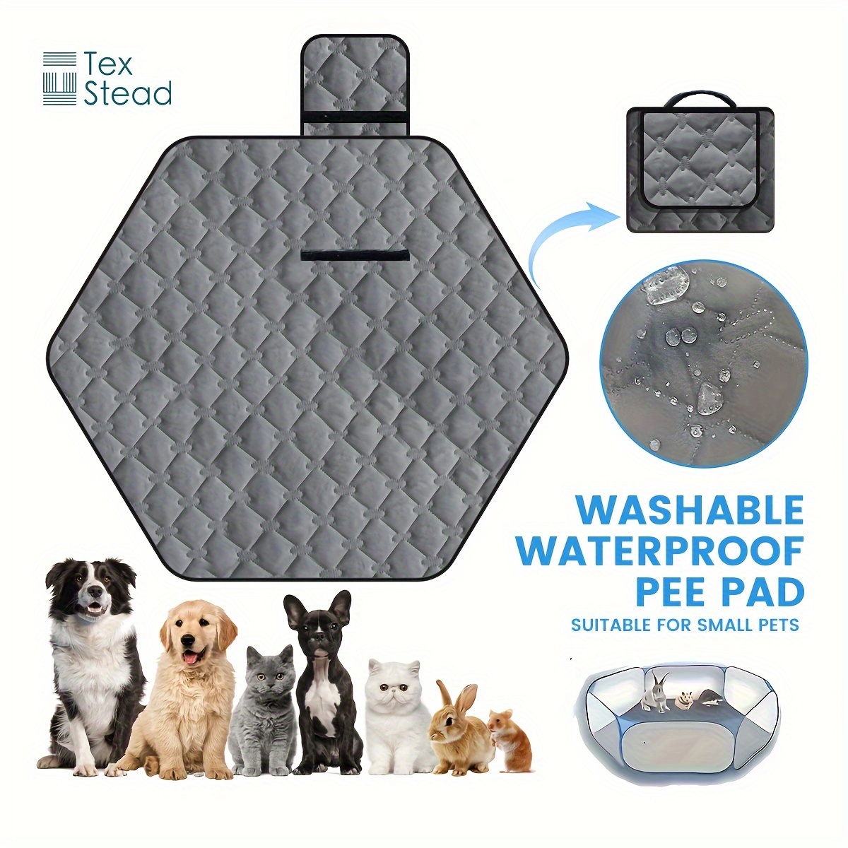 

1pc Washable Liner For Small Animal Playpen, Portable Reusable Guinea Pig Playpen Pad Small Dog Cat Urine Pad Super Absorbent Indoor Waterproof Anti-slip For Kitten, Puppy, Rabbit, Guinea Pig