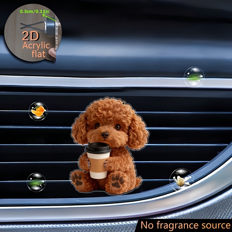 TEMU 2d Flat, 1pc Holding Coffee Pattern, Reusable Car Air Freshener Perfume Diffuser Clip, Car Vent Car Interior Accessory, Car Fragrance Diffuser,