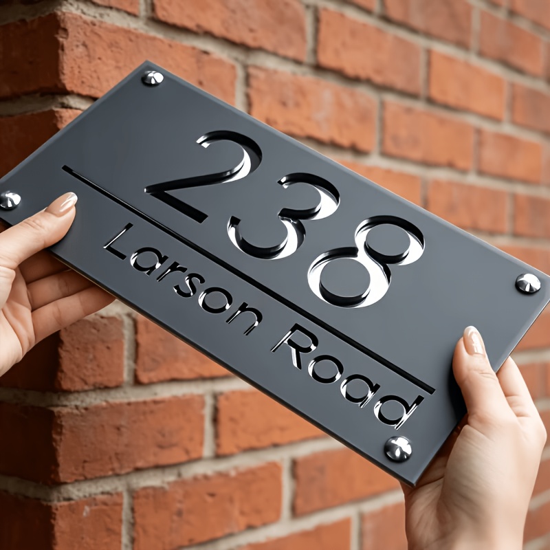 Customization! British-style House Address Number Plate, Double-layer Acrylic Door Number, Multiple Colors , . Includes Random Color And Style Mounting Accessories