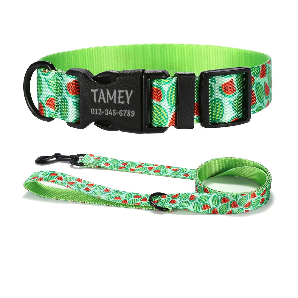 Adjustable Fruit Themed Pet Collar with Custom Name
