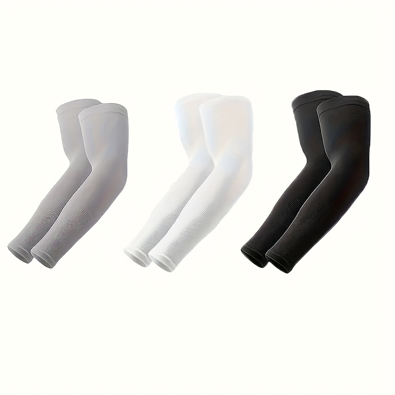 TEMU 3 Pairs Of Breathable Sunscreen Sleeves - Cooling, Uv Protection, Suitable For Driving, Golf, Fishing, Cycling, Hiking, Outdoor Sports