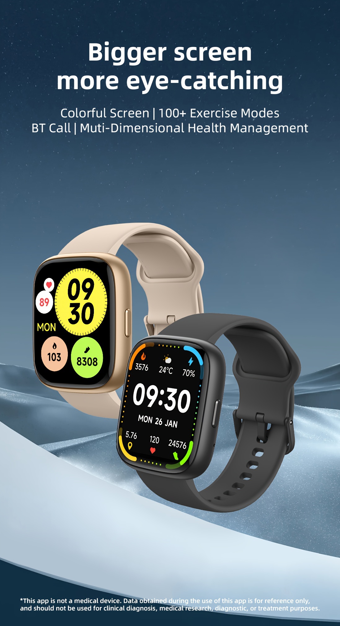 VERFIT Smart Watch for Men & Women - Alexa Built-in, Fitness Tracker, Wireless Call, Sleep & Sports Tracking, 4.65cm TFT Display,, Rechargeable Battery, Beige Silicone Strap, Ideal for iPhone & Android, Gift Item, Fitness Tracker Watch | Minimalist Watch Design | Watch