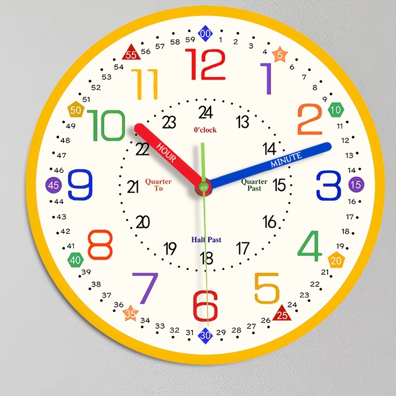 TEMU Orologio da Parete da 8/12 Pollici, Design Silenzioso Senza Ticchettio, Schema di Colori Facile da Leggere, per Case, Caff癡, Cucine, Bagni,
