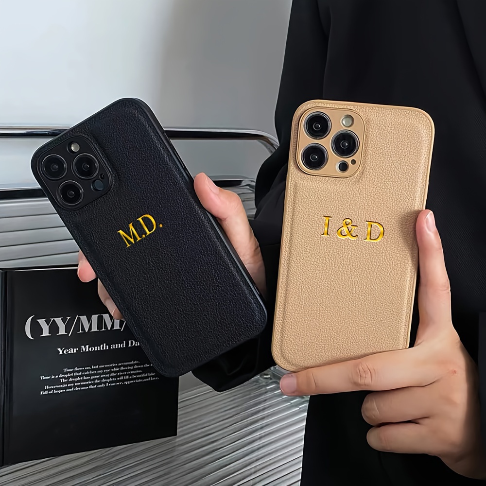 

Customizable Phone Cover For Pro Max And , Featuring Engraved And 3d Lettering, Made From Luxury Leather, Compatible With Iphone Models 16, 15, 14, 13, 12, And 11 Pro Max, As Well As 12 And 13 Mini.