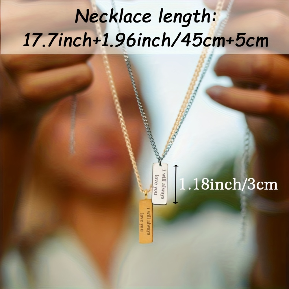 Custom Rectangular Pendant Necklace, Personalized Gift