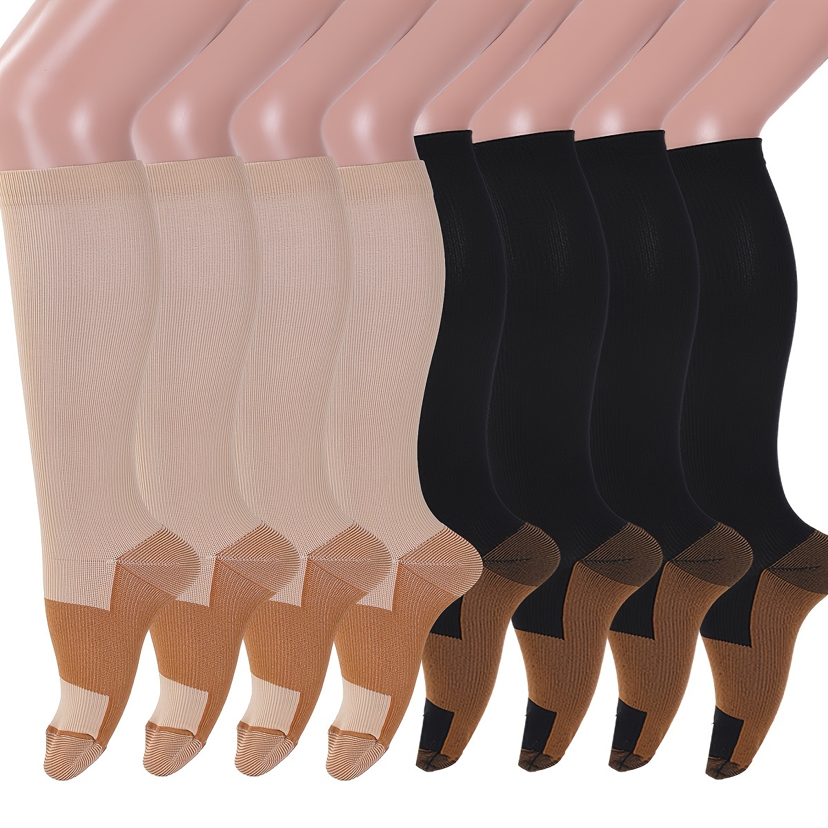 

8 paires de chaussettes de compression en , 20-30 mmHg de soutien jusqu'au genou hommes et , la à , les , les athlètes, les enseignants, les entraîneurs - Amélioration de la circulation