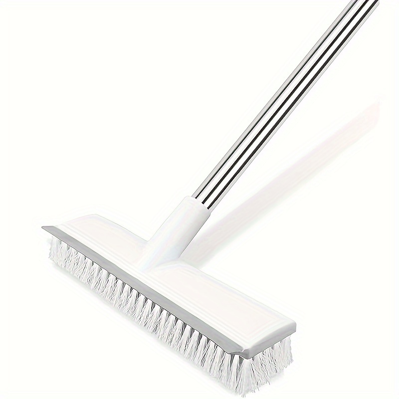 

1pc, Floor Scrub Brush With Adjustable Handle 2 In 1 Scrape Brush, Stiff Bristle Floor Scrubber For Cleaning Shower Bathroom Garage Kitchen Wall Deck Tub Tile, Cleaning Supplies, Cleaning Tool