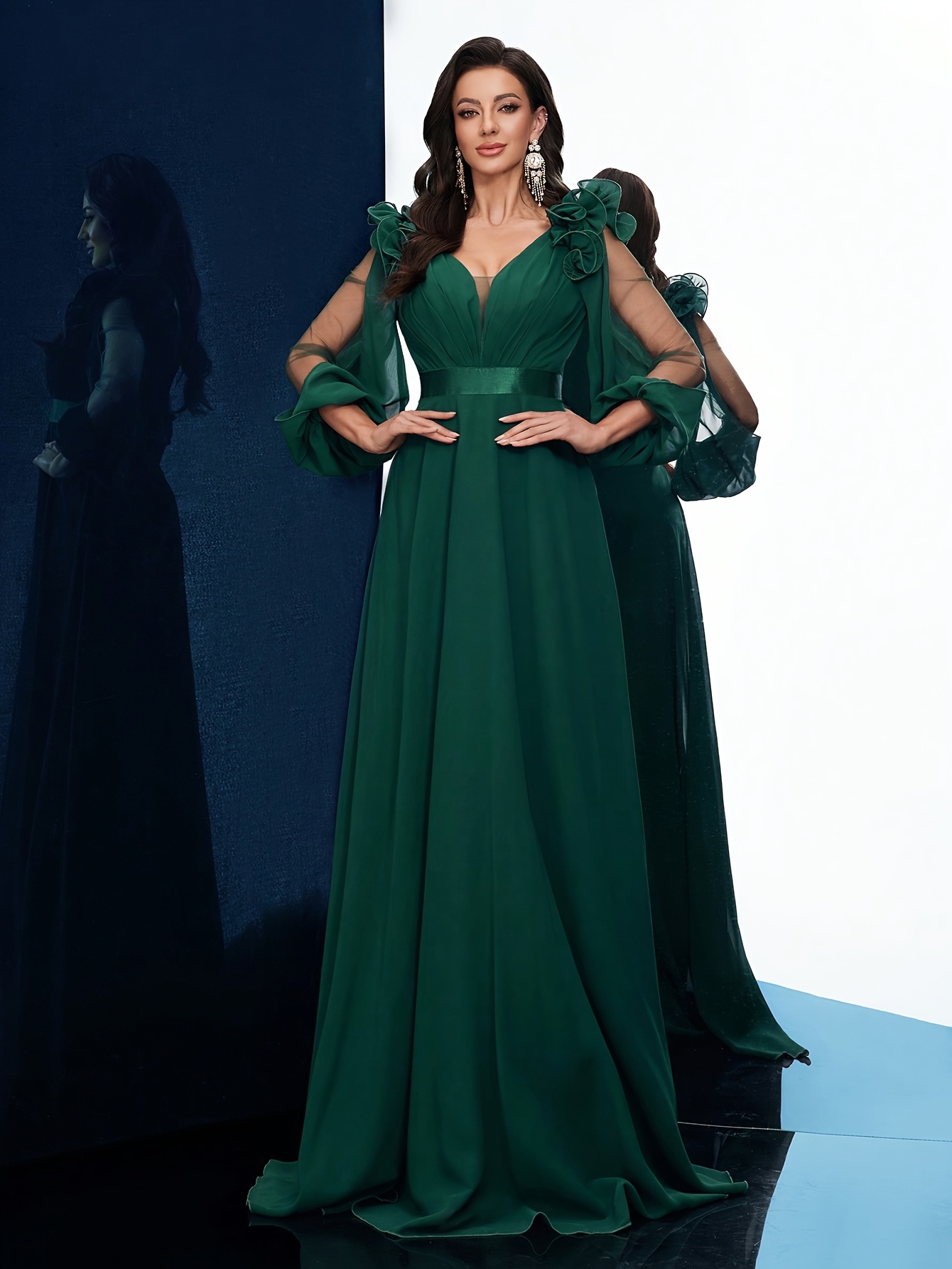 Robe Satin Verte Dos Nu | Création Satin