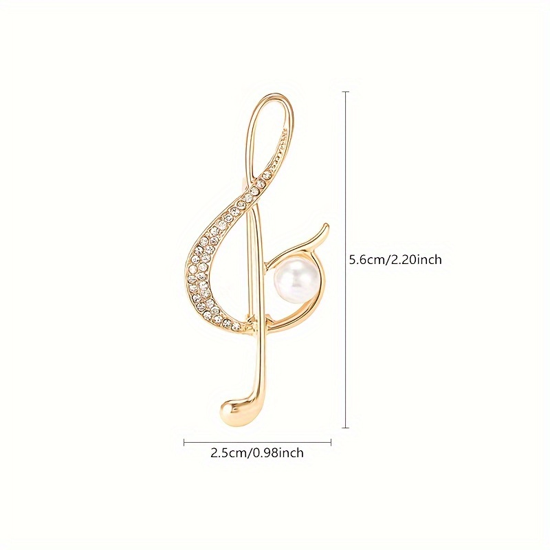 TEMU Broche Musical de Nota con de Perlas para Trajes, Vestidos, Suéteres, Bufandas, Chales y Abrigos, Elegante y Exquisito para Reuniones y Fiestas