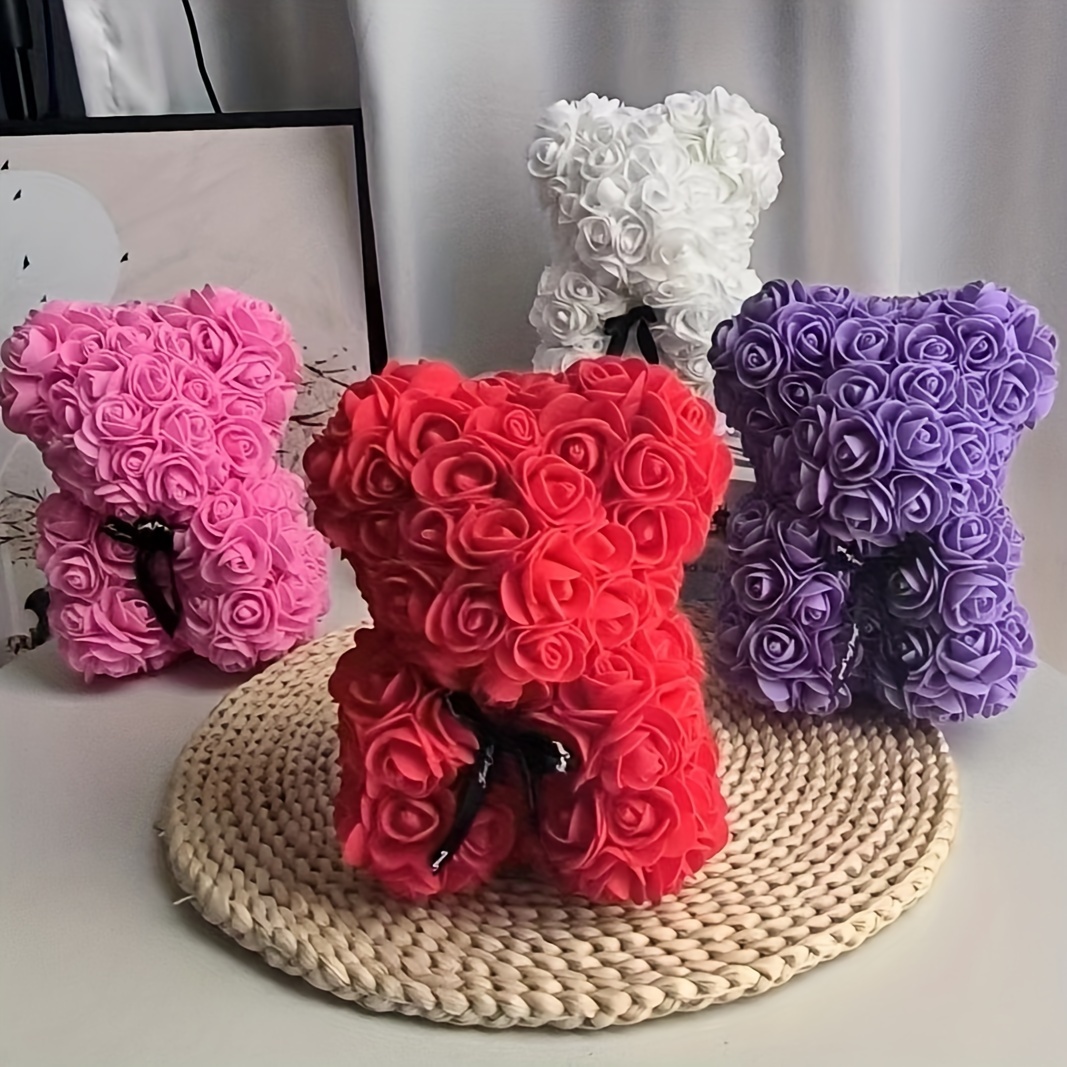 

1pc, 20cm Rose Flower Bear, Wedding Decor, Wedding Supplies, Holiday Gift, Party Gift, Birthday Gift