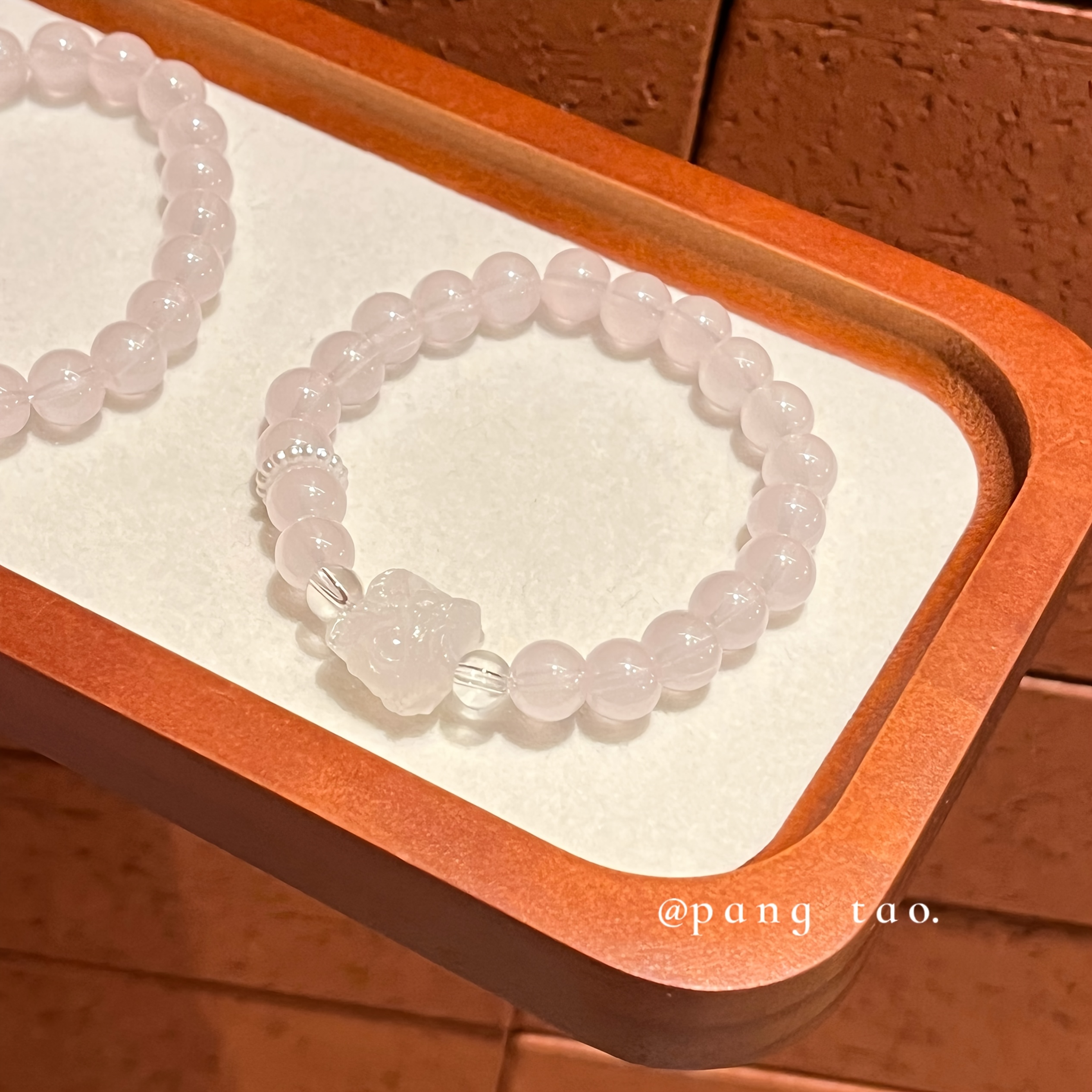 Women's Peach Blossom Crystal Bead Bracelet, Romantic Design