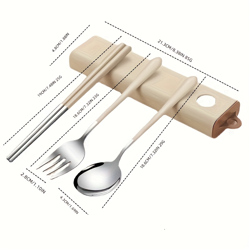 customizable stainless steel cutlery box with handle personalized text   forks spoons chopsticks cute storage box ideal for picnics parties travel outdoor dining   customizable design durable construction Product details 0