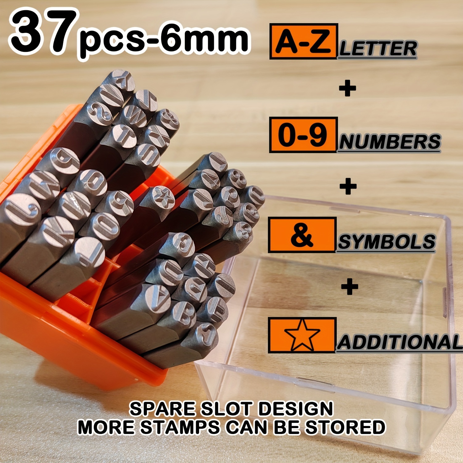 

37-piece Number And Letter Stamp Set 1/4 (6mm) (a-z & 0-8 + Stars, Use The 6 As A 9) Cr-v Steel, Perfect For Most Stamping Applications,beautifully Packaged As A Gift