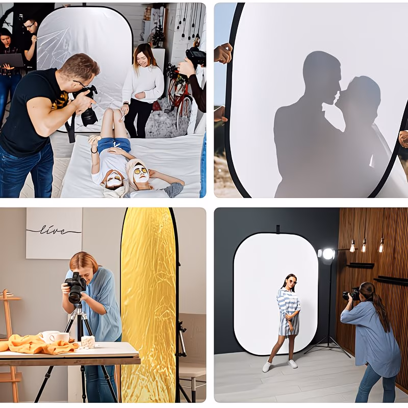 kit riflettore fotografico - riflettori rotondi traslucidi, argentati, dorati, e per illuminazione da servizi fotografici Dettagli dell'articolo 3