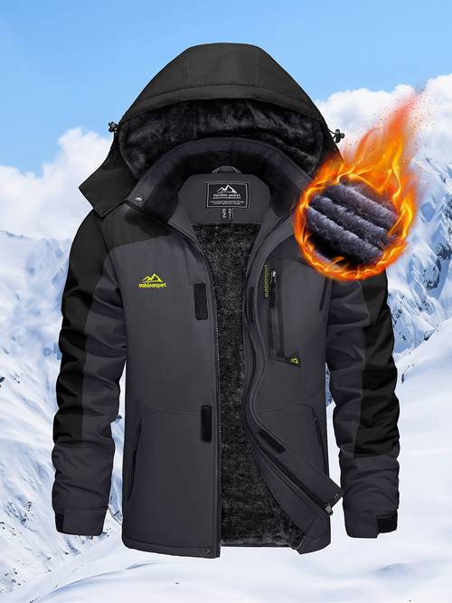 mens winter ski jackets warm fleece lined coats waterproof windproof hooded thermal outdoor parka thick sport hiking jogging camping fishing climbing traveling skiing snowboarding casual windbreaker