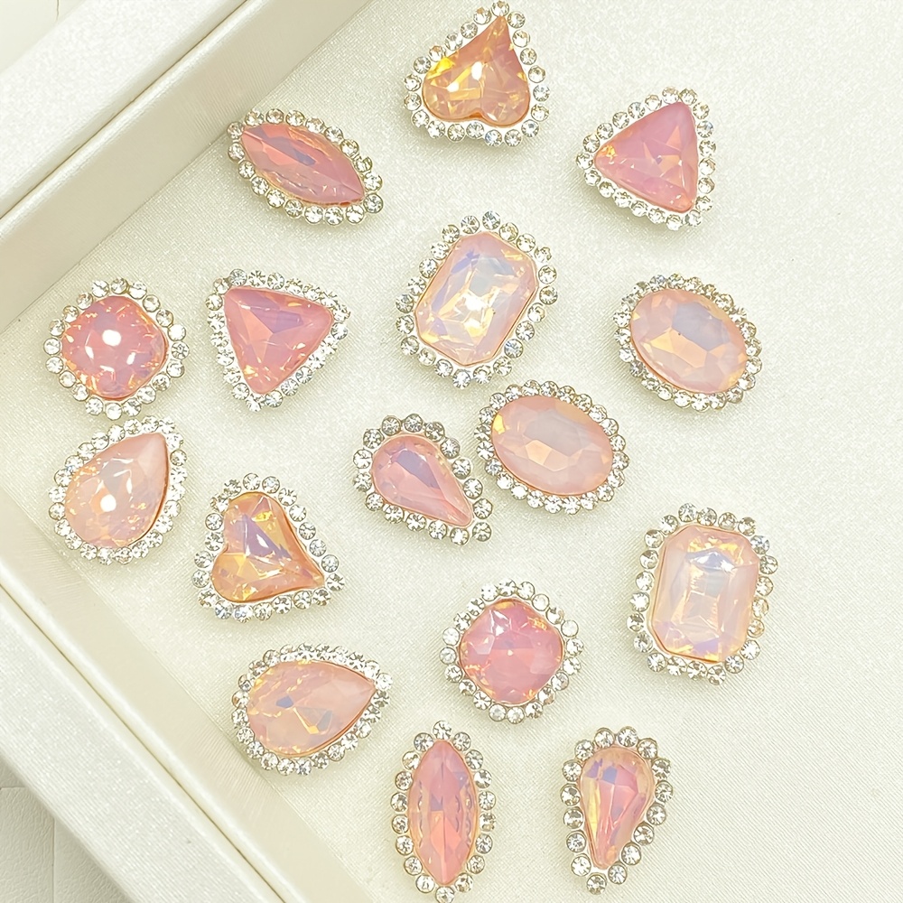 TEMU Lot de 16 strass roses à dos plat pour couture à , accessoires de vêtements DIY, chaussures, chapeaux, sacs et accessoires pour cheveux