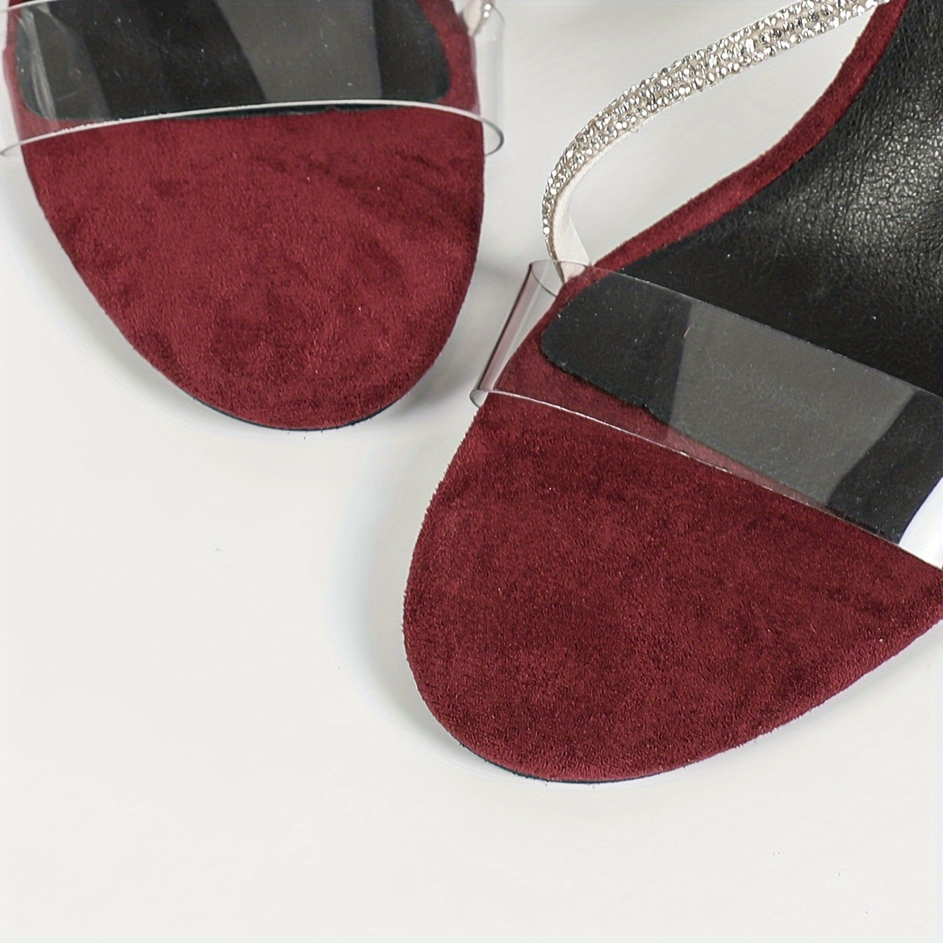 Sexy New Wine Red High-End Fashionable Women's Sandals with Chunky Heel, Mid-High Heel, and Fashionable Single-Strap Buckle, Women Shoes