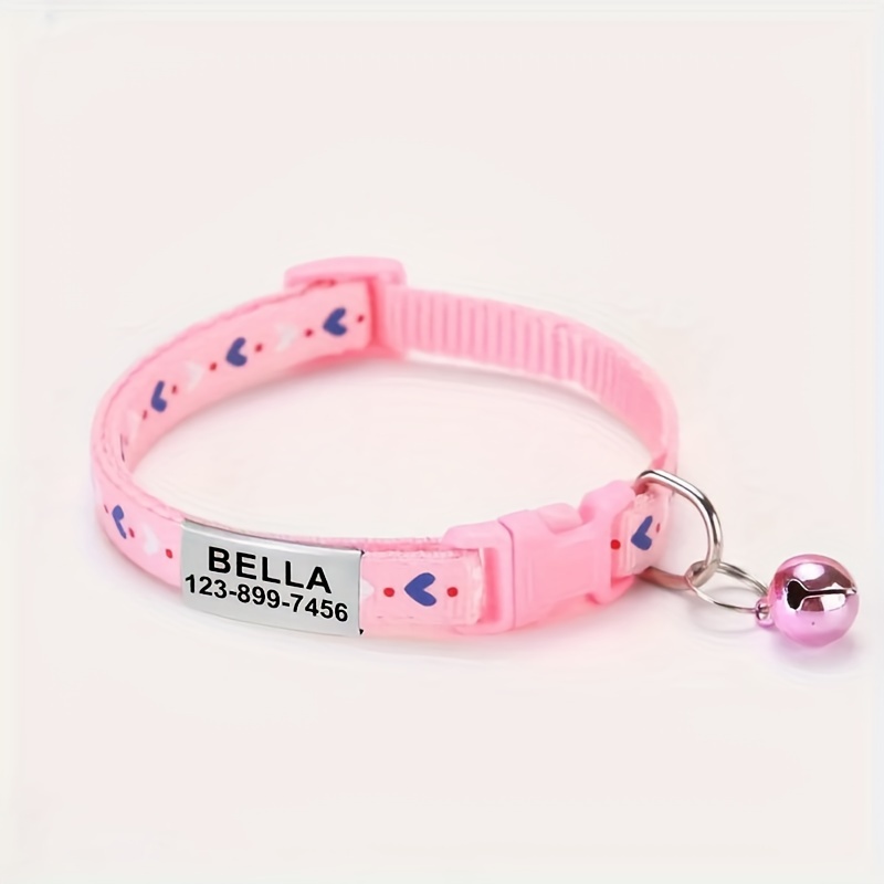 TEMU 1 collier personnalisé pour chat, collier pour chaton avec pendentif ID gravé avec le nom de votre animal, parfait pour votre