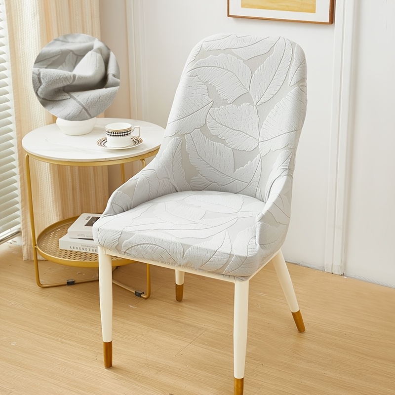 TEMU 1 Housse de -Pieds - Tissu Jacquard Épaissi avec Motif de Feuilles, Housse de Chaise de Salle à Manger Élastique Lavable en Machine, Convient à
