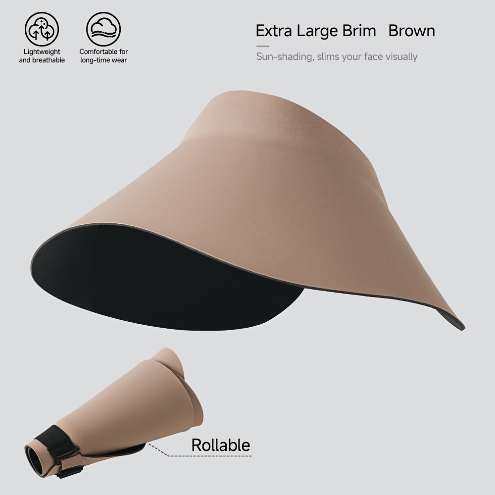 TEMU Women's Sun Hat, Seamless 1pc Wide Brim Full / Fashionable And Versatile Sun Hat / Portable And Foldable