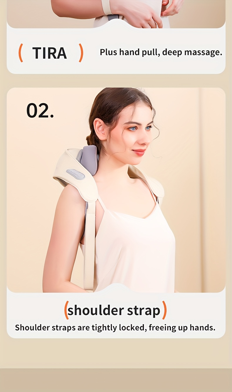 Neck Massager Back Waist Shoulder Neck Cervical Massage Automatic Kneading Device Trapezius Muscle Massager