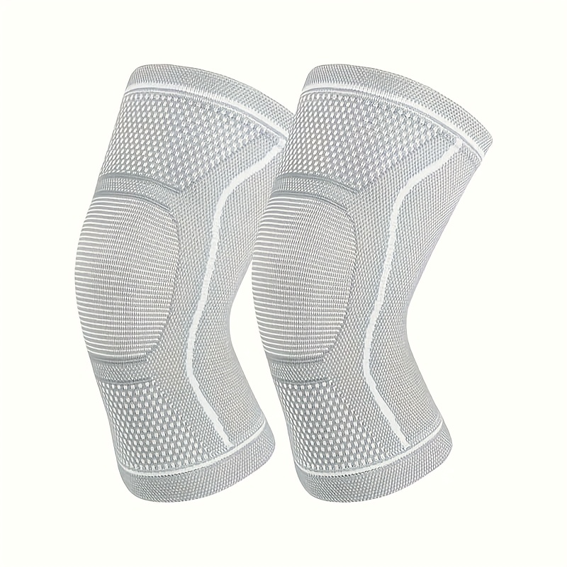 TEMU 2pcs Genouillères Élastiques, en Respirante, Tissu Extensible avec Points Renforcés, Offrent un Soutien de Soulagement Musculaire, Adaptées à et