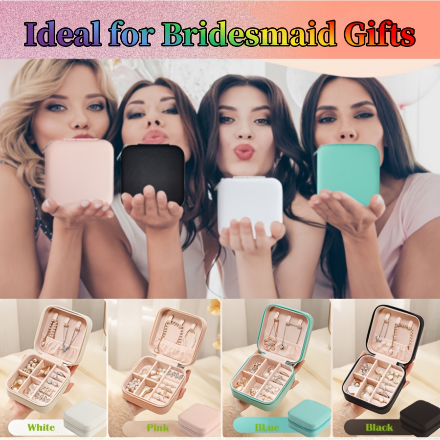 20pcs travel jewelry case bridesmaid gifts box pu leather portable earring storage for   gift for valentines day mother s day christmas graduation season Product details 0