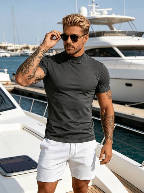 new mens spring summer smooth cotton short sleeve t shirt lightweight and breathable outerwear mens summer cotton outerwear